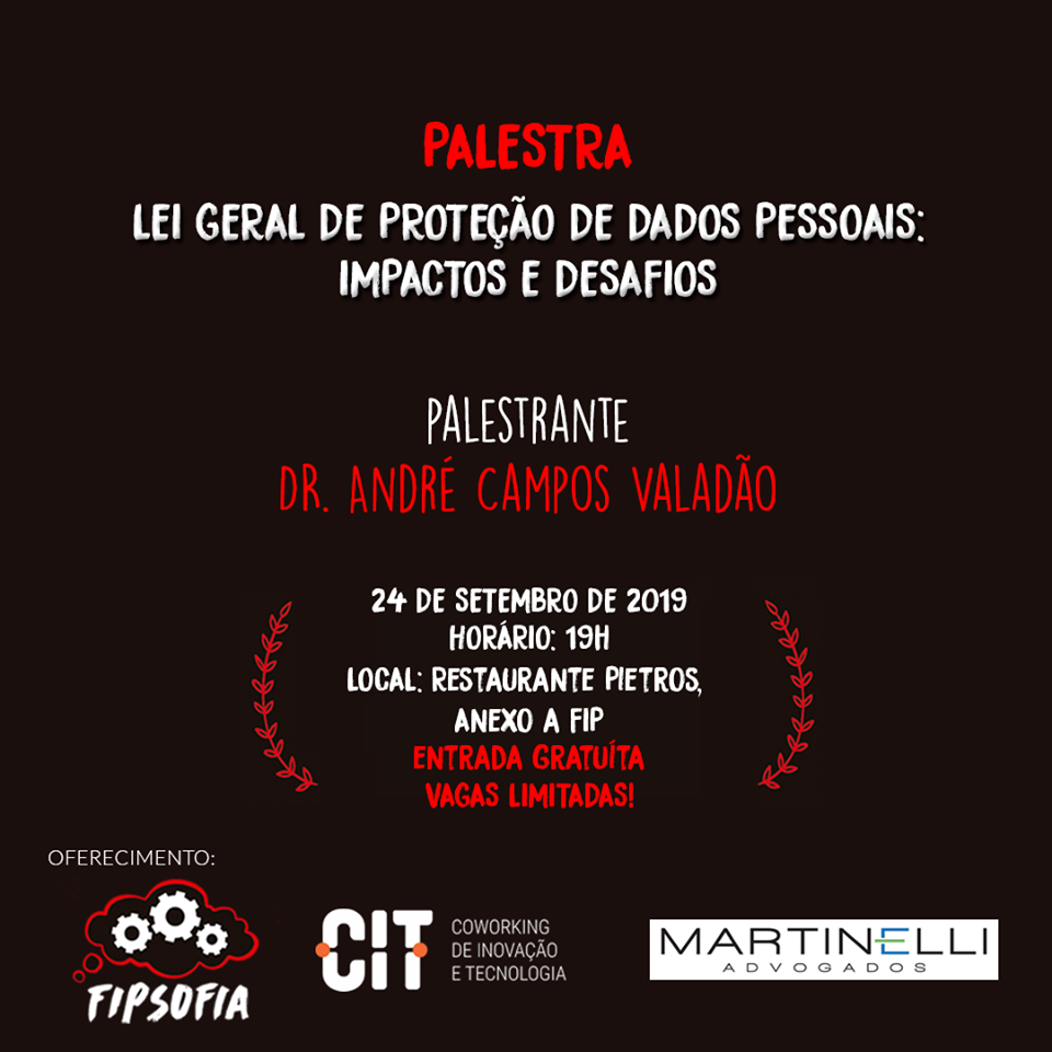 FIP promove nesta terça-feira (24) palestra sobre Lei Geral de Proteção de Dados