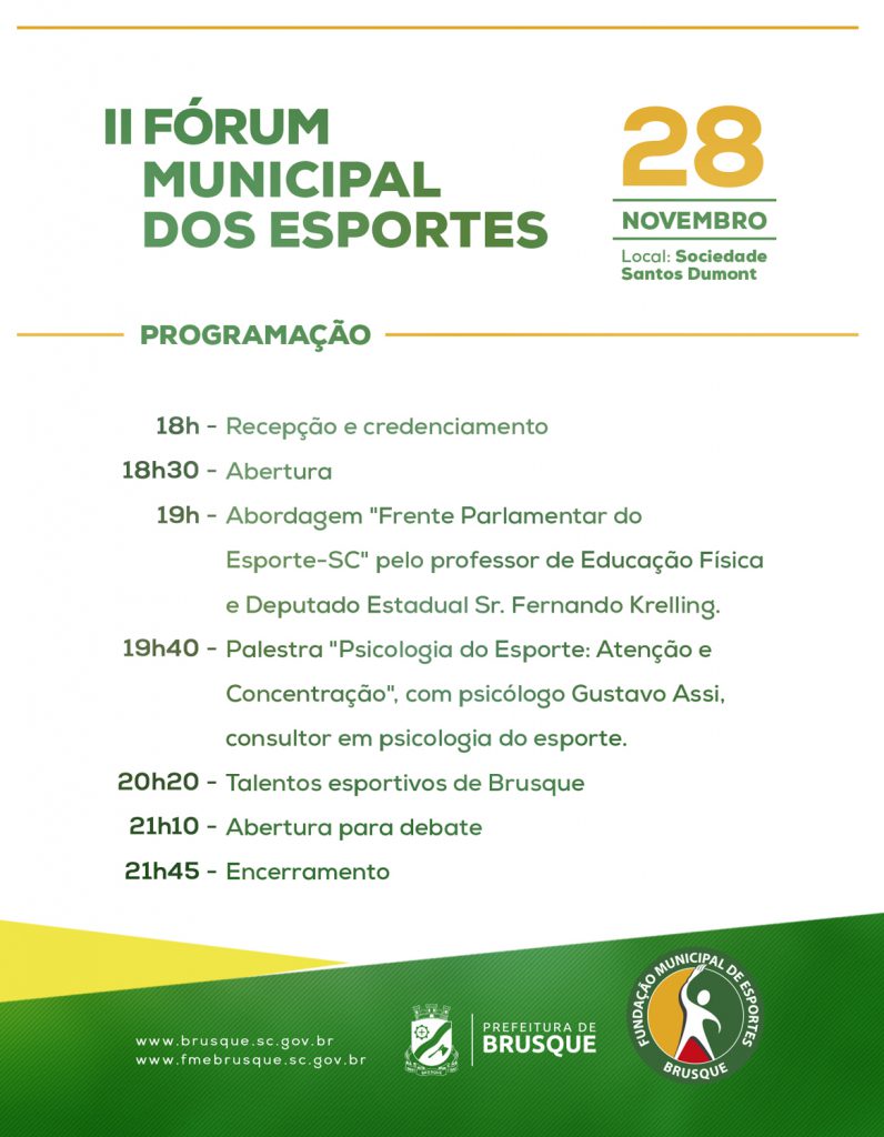 FME realiza o Fórum Municipal dos Esportes, no dia 28
