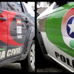 PM, Polícia Militar; delegacia