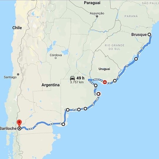 itinerário de viagem do Mundo em Duas Bikes