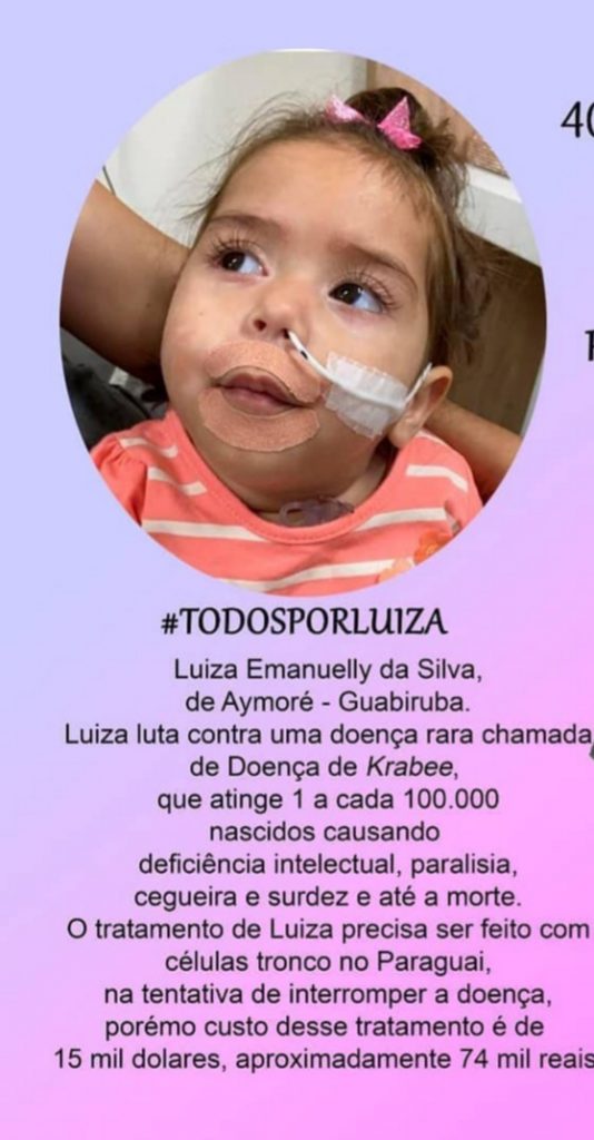 Campanha Todos por Luiz, com informações para doações