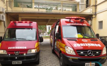 Jovem de 18 anos fica ferida em atropelado no Centro de Guabiruba Corpo de Bombeiros_ASU_Azambuja