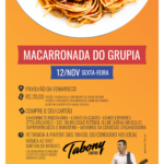 Cartazete da Macarronada Beneficente do GRUPIA