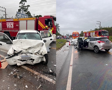 Polícia Militar Rodoviária foi acionada para grave acidente na SC 410 em Tijucas, neste sábado, 07. Foto: PMRV-SC)