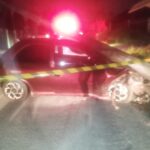 Colisão carro x poste em Guabiruba