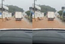 Chuva provoca alagamentos e afeta fornecimento de energia em Brusque