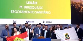 Consórcio Aegea vai implantar sistema de esgoto em Brusque após vencer leilão na B3 com outorga de R$ 60 milhões