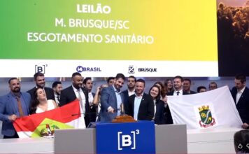 Consórcio Aegea vai implantar sistema de esgoto em Brusque após vencer leilão na B3 com outorga de R$ 60 milhões