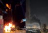 Incêndio atinge guindaste no Porto de Itajaí e mobiliza bombeiros