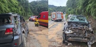 Acidente com capotamento de veículo mobiliza Corpo de Bombeiros