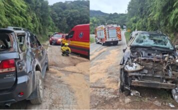 Acidente com capotamento de veículo mobiliza Corpo de Bombeiros