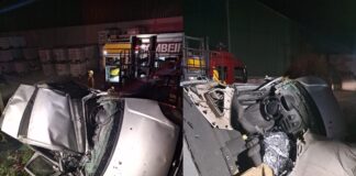 Carro sai da pista e cai em ribanceira na rodovia Antônio Heil