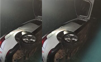 Veículo sai da pista e deixa dois feridos na Avenida Beira Rio