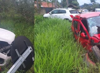 Colisão frontal deixa quatro feridos na SC-108 em São João Batista
