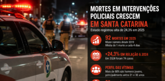 Mortes em intervenções policiais crescem em Santa Catarina e geram debate sobre uso da força