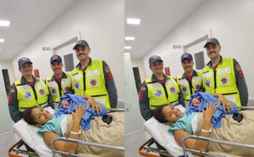 Bebê nasce dentro de carro no quartel dos Bombeiros em Guabiruba