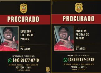 Polícia Civil identifica e procura por suspeito de crime em Brusque