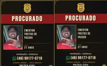Polícia Civil identifica e procura por suspeito de crime em Brusque