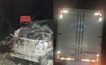 Colisão traseira deixa duas pessoas feridas na SC-414 em Navegantes