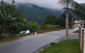 Vídeo: Motorista fica ferido após carro sair da pista e atingir poste em Botuverá