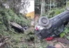 Capotamento deixa dois homens feridos no bairro Rio Branco, em Brusque
