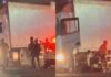 Vídeo: Caminhoneiro de 71 anos é preso após perseguição entre Brusque e Gaspar arrastando motocicleta
