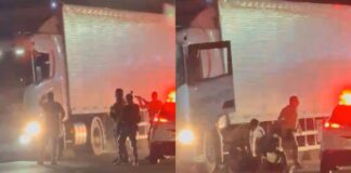 Vídeo: Caminhoneiro de 71 anos é preso após perseguição entre Brusque e Gaspar arrastando motocicleta
