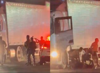 Vídeo: Caminhoneiro de 71 anos é preso após perseguição entre Brusque e Gaspar arrastando motocicleta