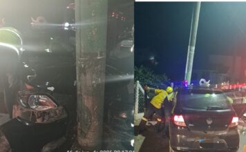 Motorista fica ferido após carro colidir contra poste no bairro Dom Joaquim