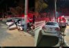Cinco pessoas ficam feridas após carro colidir contra poste em Guabiruba