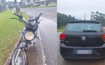 Motociclista fica gravemente ferido em acidente na SC-108