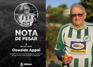 Prefeitura de Brusque emite de nota de pesar pela morte Oswaldo Appel