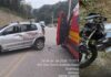 Corpo de Bombeiros registra colisão carro e moto no bairro Azambuja