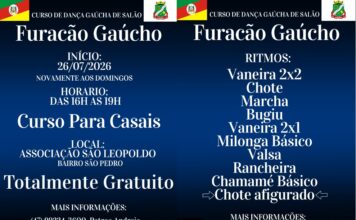 Curso gratuito de Dança Gaúcha de Salão abre nova turma em Brusque
