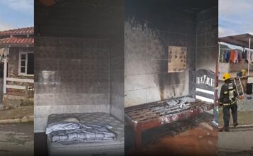 Incêndio atinge residência no bairro Dom Joaquim, em Brusque
