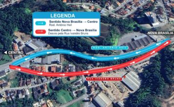 Revitalização da Rodovia Antônio Heil é retomada com desvio temporário no sentido Centro–Nova Brasília
