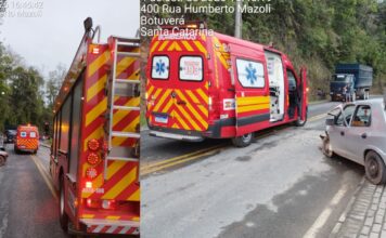 Colisão entre dois carros deixa mulher ferida em Botuverá