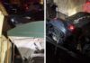 Peugeot cai sobre garagem e atinge outro carro no bairro Azambuja, em Brusque