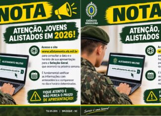 Exército orienta jovens alistados em 2026 sobre apresentação para Seleção Geral em Brusque