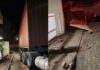 Carreta derruba muro de residencial no bairro Souza Cruz