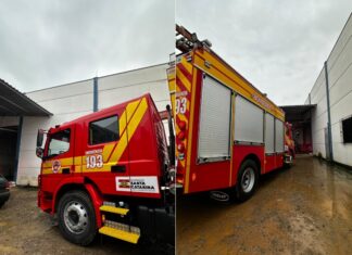Brigadistas controlam princípio de incêndio em empresa têxtil de Guabiruba